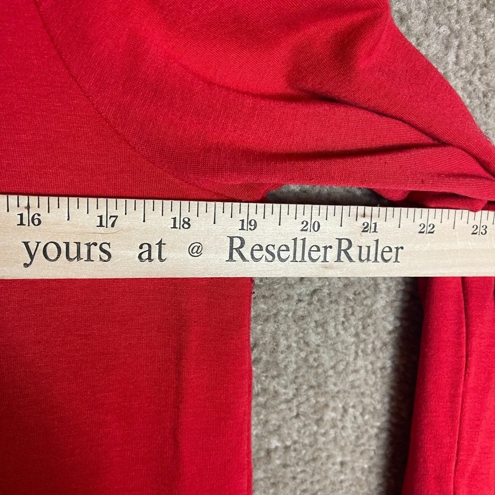 J Jill Tunic Womens Small Red‎ Tencel Turtleneck Layered Asymmetrical Soft Knit